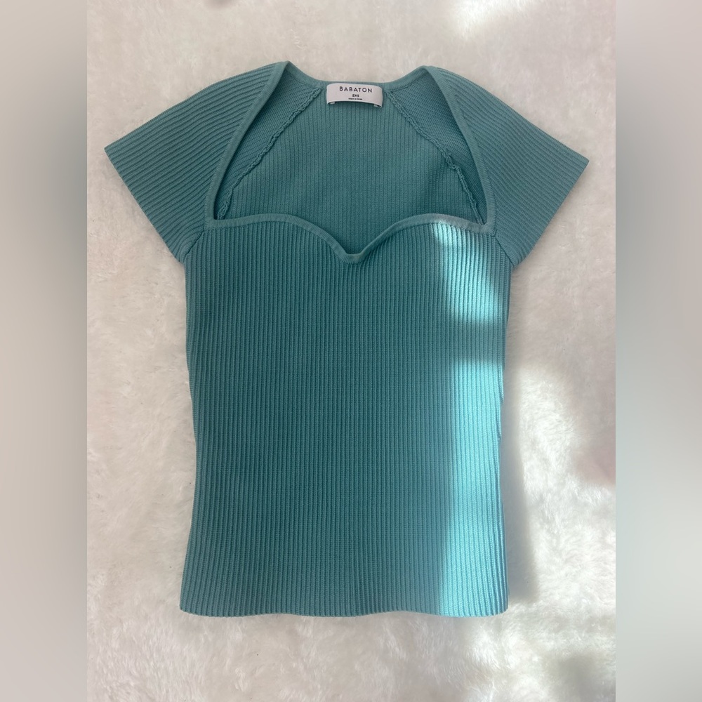 Babaton Sculpt-Knit Sweetheart Shirt Size XXS